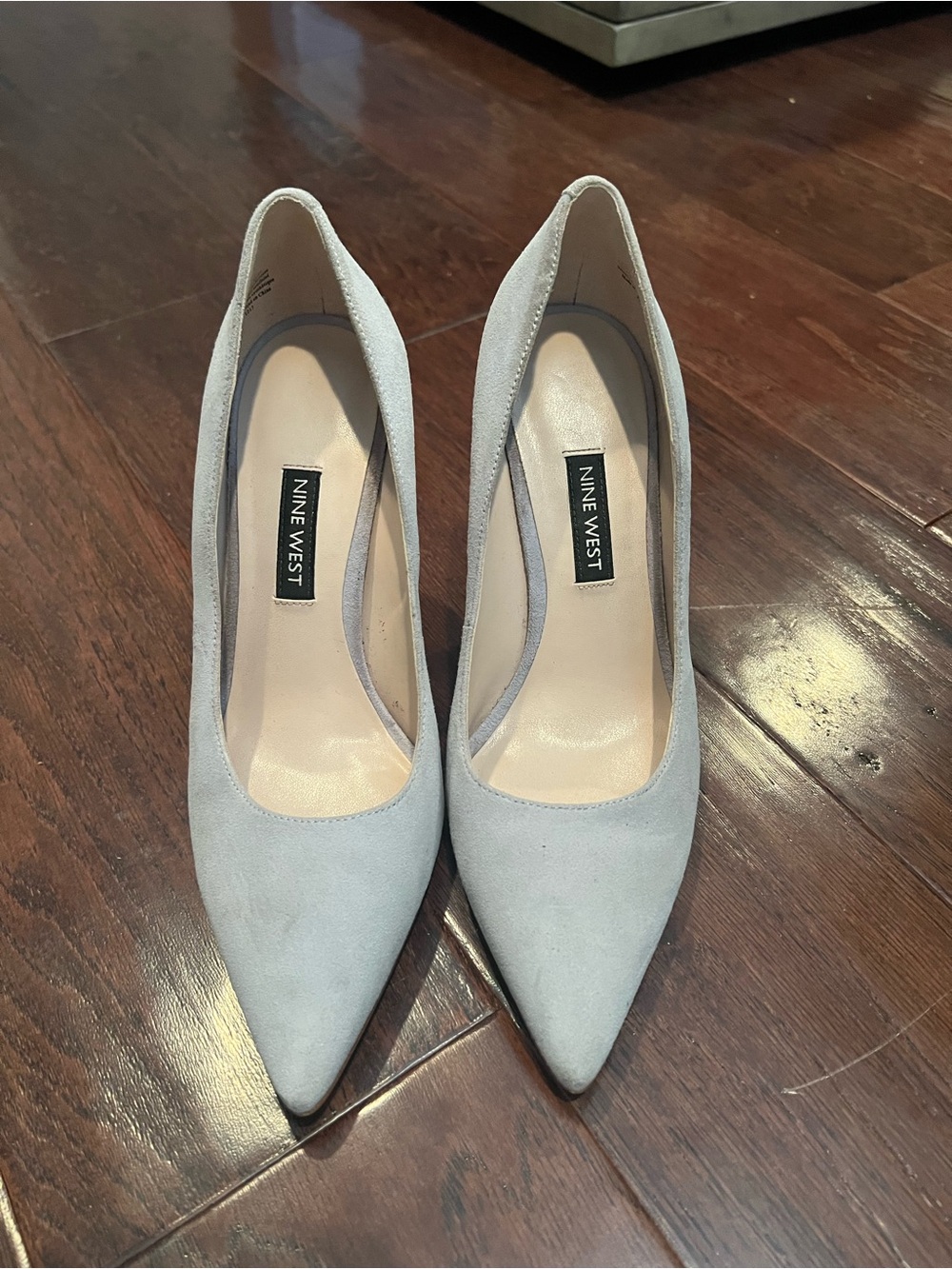 Nine West Light Gray Pointed-Toe Stiletto Pumps